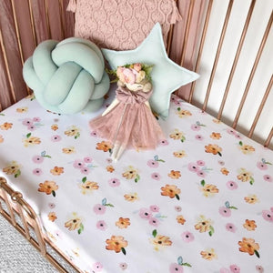 Snuggle Fitted Cot Sheet - Poppy - Angus & Dudley Collections