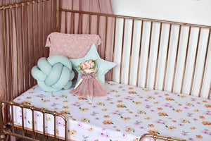 Snuggle Fitted Cot Sheet - Poppy - Angus & Dudley Collections