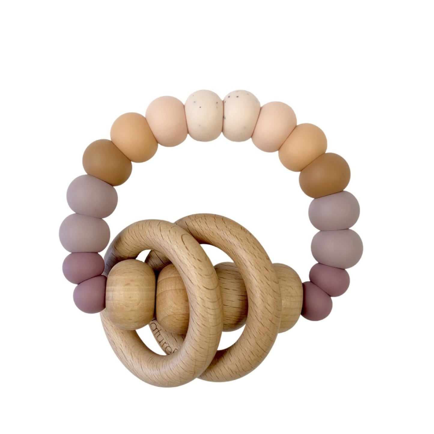 Rainbow silicone rattle teether