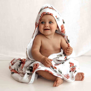 Snuggle Hunny Hooded Organic Cotton Towel - Rosebud