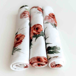 Snuggle Hunny Organic Cotton Wash Cloths 3 Pack - Rosebud