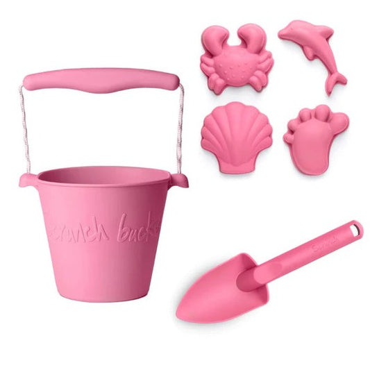 Scrunch silicon pink beach set - angus and dudley