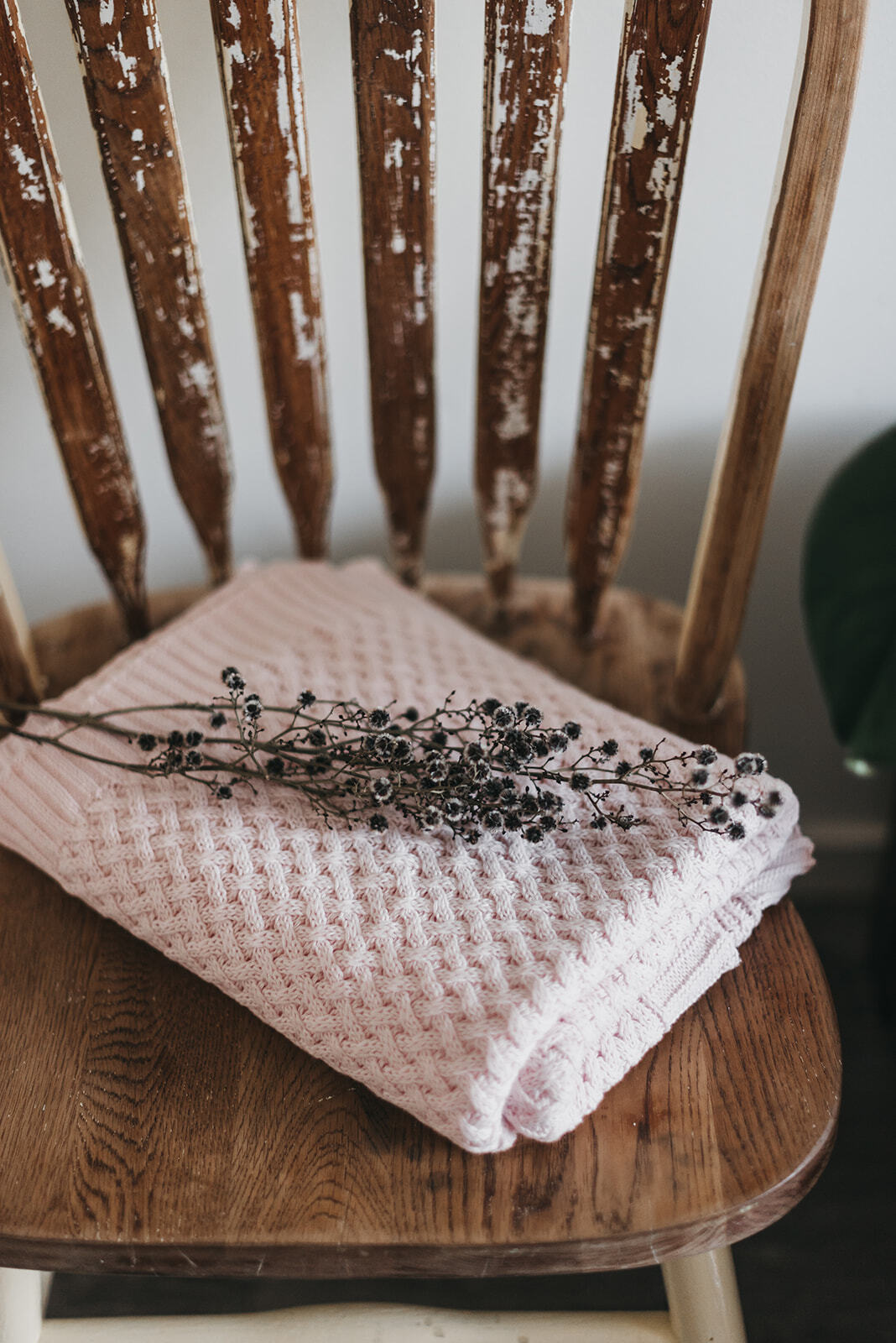 Snuggle Diamond Knit Blanket - Blush Pink - Angus & Dudley Collections