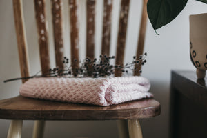 Snuggle Diamond Knit Blanket - Blush Pink - Angus & Dudley Collections