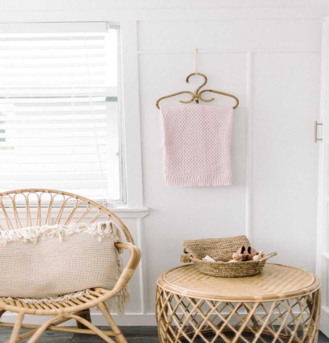 Snuggle Diamond Knit Blanket - Blush Pink - Angus & Dudley Collections