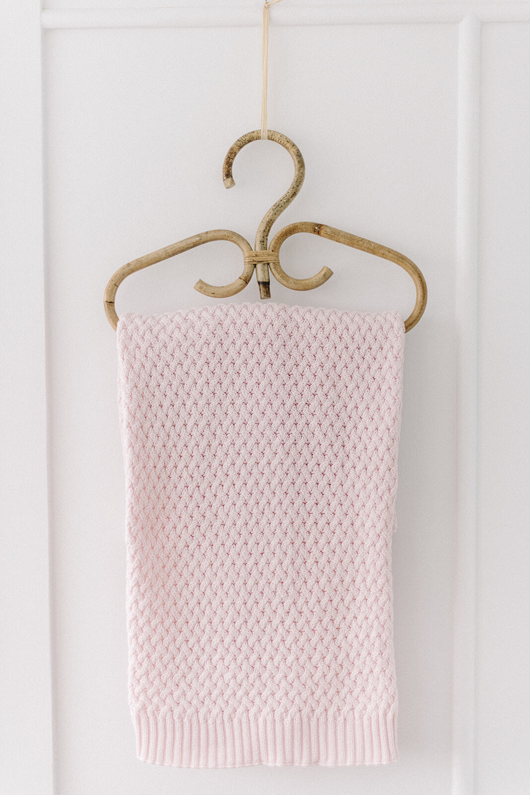 Snuggle Diamond Knit Blanket - Blush Pink - Angus & Dudley Collections