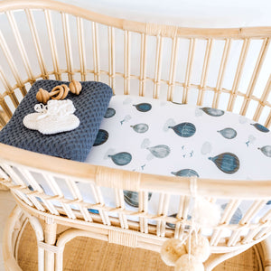 Snuggle Fitted Bassinet & Change Pad Cover - Cloud Chaser - Angus & Dudley Collections