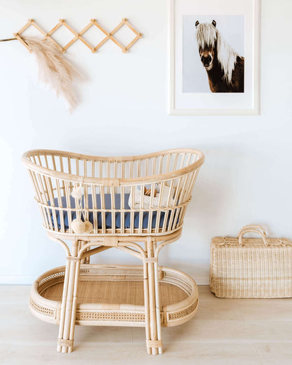 Snuggle Fitted Bassinet & Change Pad Cover - Reign - Angus & Dudley Collections