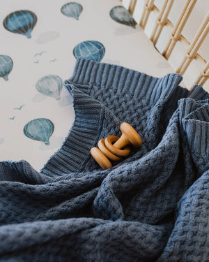 Snuggle Diamond Knit Blanket - River - Angus & Dudley Collections