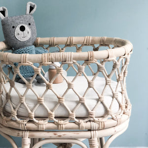 Doll's Rattan Bassinet - Standard Size - Angus & Dudley Collections