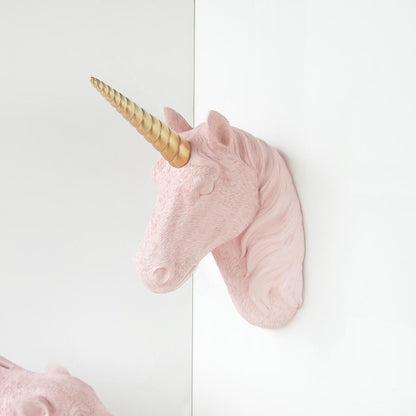 Unicorn Head Wall Hanging - Pink/Gold