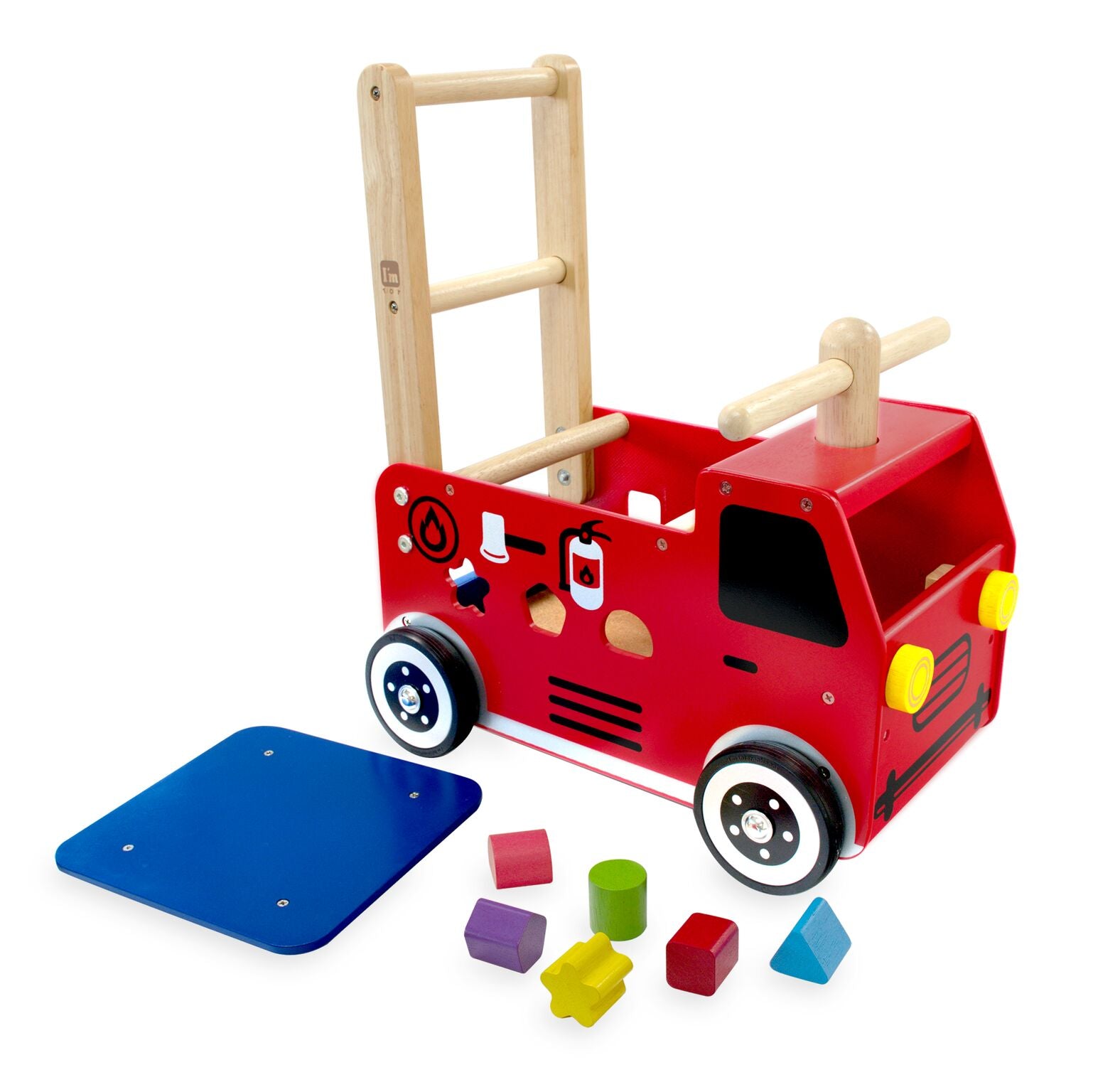 walk and ride on fire engine shape sorter - Angus and Dudley