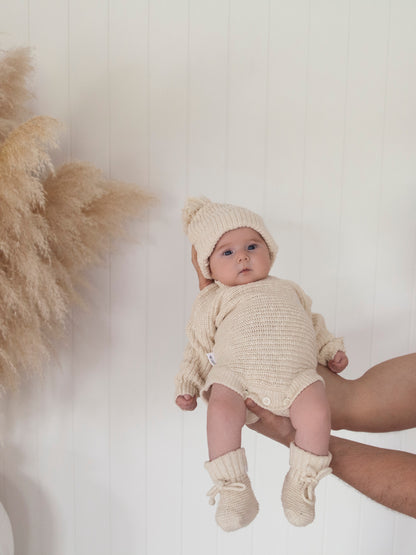 Ziggy Lou Knit Heirloom Romper - Honey