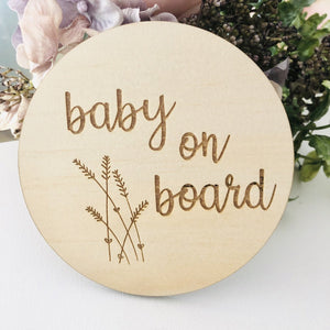 Wooden Baby On Board Disc