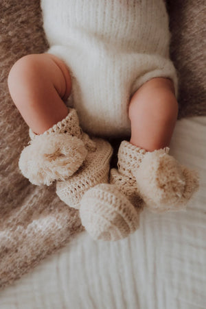 My First Beanie & Booties Set - Oat