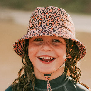 Kids Classic Swim Bucket Sunhat - Leopard