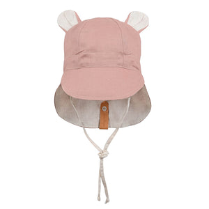 Bedhead Baby Legionnaire Reversible Linen Teddy Sunhat - Rosa / Flax