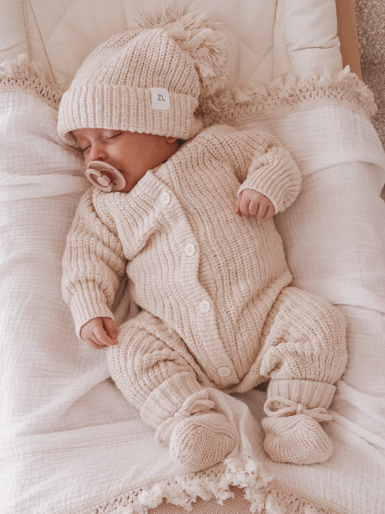 Ziggy Lou knit classic romper honey - angus and dudley