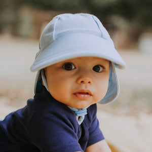 Baby Legionnaire Flap Sunhat - Baby Blue