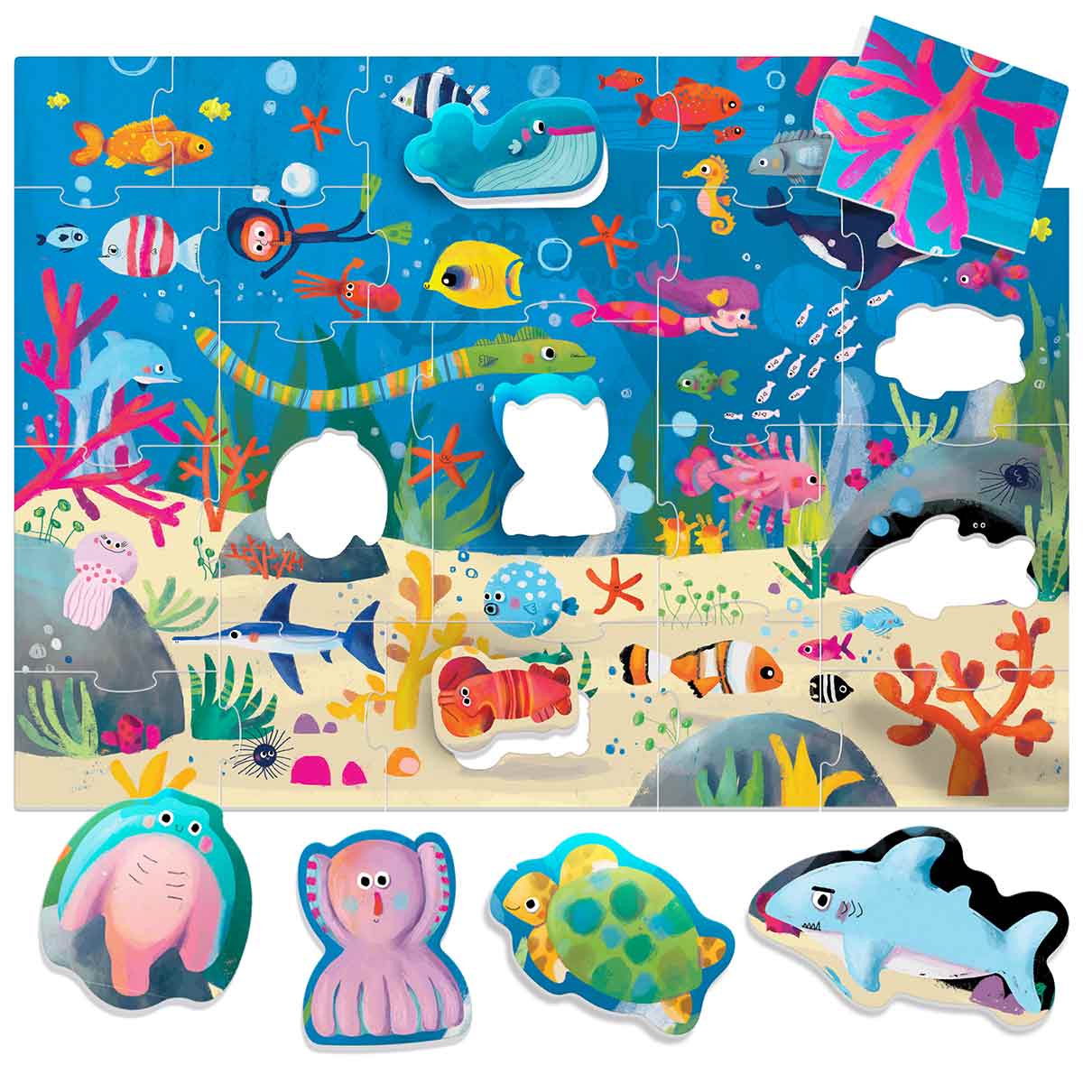 Montessori eco friendly sea puzzle - Angus and Dudley