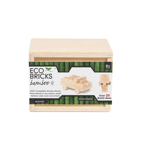 Natural Wooden Eco Bricks Bamboo - 45 Piece