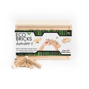 Natural Wooden Eco Bricks Bamboo - 90 Piece