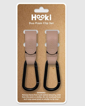 Hooki Duo Pram Hook Set - Mauve