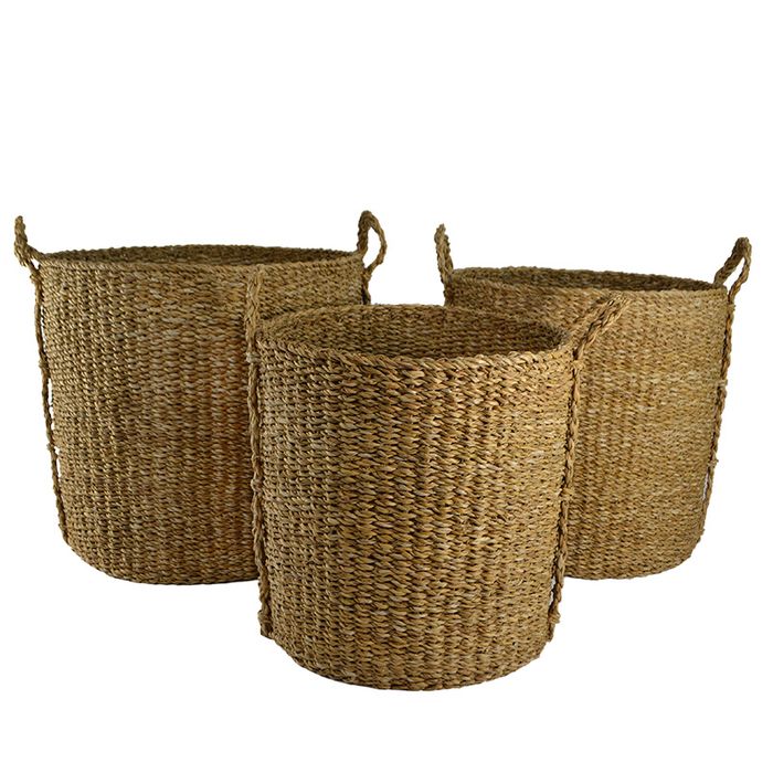 Small - Tall Rnd Natur S/Grass Basket