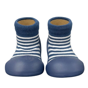 Rubber Soled Socks - Navy Stripe