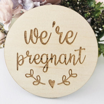 Wooden We're Pregnant Disc - Angus & Dudley Collections