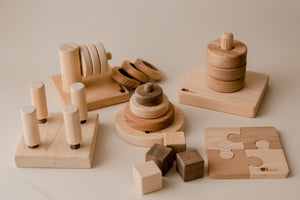 wooden montessori second birthday set - angus and dudley